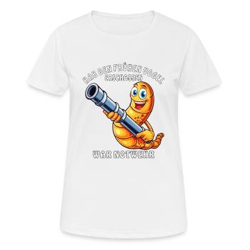 TIR SUR L’AUTODÉFENSE DU LÈVE-TÔT - T-shirt respirant Femme - blanc - Devant - AI Model Female 172 dark (172cm)