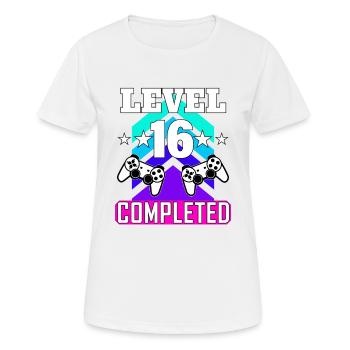 16 Anniversaire - T-shirt respirant Femme - blanc - Devant - AI Model Female 172 dark (172cm)