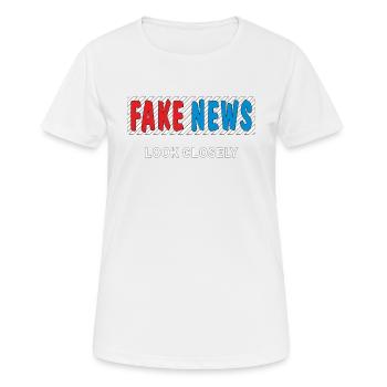 FAUSSES NOUVELLES - T-shirt respirant Femme - blanc - Devant - AI Model Female 172 dark (172cm)