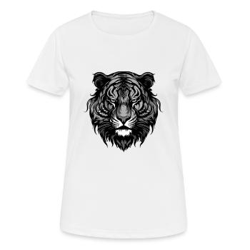 Tiger Portrait - Women's Breathable T-Shirt - white - Front - AI Model Female 172 dark (172cm)