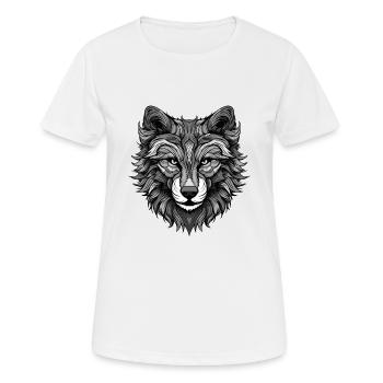 Wolf Portrait - Frauen T-Shirt atmungsaktiv - Weiß - Vorne - AI Model Female 172 dark (172cm)