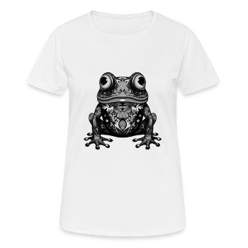 Frosch Portrait - Frauen T-Shirt atmungsaktiv - Weiß - Vorne - AI Model Female 172 dark (172cm)