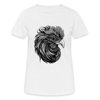 Portrait de coq - T-shirt respirant Femme - blanc - Devant - AI Model Female 172 dark (172cm)