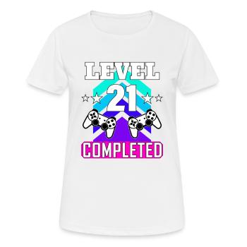 Anniversaire de jeu haha Comme c’est drôle Artboard 1 - T-shirt respirant Femme - blanc - Devant - AI Model Female 172 dark (172cm)