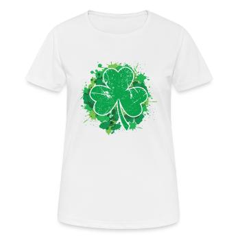 Saint Patrick Trèfle Irlande St Patrick's Day - T-shirt respirant Femme - blanc - Devant - AI Model Female 172 dark (172cm)