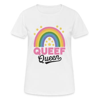 Queef Queen Queefed Adult Humour Queefing - Women's Breathable T-Shirt - white - Front - AI Model Female 172 dark (172cm)