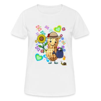 Cacahuètes Cacahuètes Printemps Été Cacahuètes aux noix - T-shirt respirant Femme - blanc - Devant - AI Model Female 172 dark (172cm)
