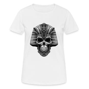 Pharao Totenkopf - Frauen T-Shirt atmungsaktiv - Weiß - Vorne - AI Model Female 172 dark (172cm)