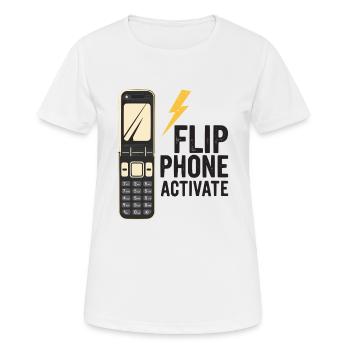 Classic Flip Phone Vintage Mobile Phone Cell Phone - Women's Breathable T-Shirt - white - Front - AI Model Female 172 dark (172cm)
