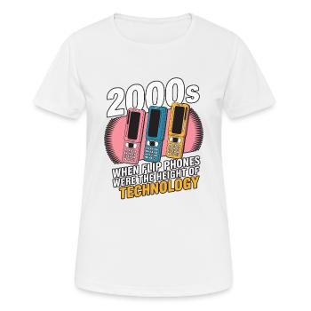 Klassisches Klapphandy, Vintage-Handy, Handy - Frauen T-Shirt atmungsaktiv - Weiß - Vorne - AI Model Female 172 dark (172cm)