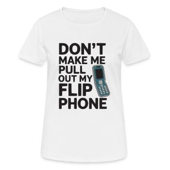 Classic Flip Phone Vintage Mobile Phone Cell Phone - Women's Breathable T-Shirt - white - Front - AI Model Female 172 dark (172cm)