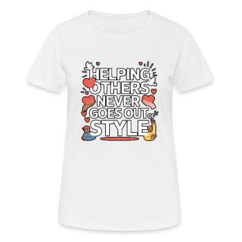 Compassion Humanité Motivation Empathie Gentillesse - T-shirt respirant Femme - blanc - Devant - AI Model Female 172 dark (172cm)
