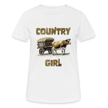 CHARRETTE À VACHES - T-shirt respirant Femme - blanc - Devant - AI Model Female 172 dark (172cm)