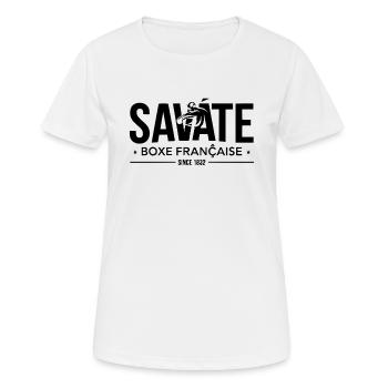 Instructeur Savate Arts Martiaux Français Kickboxing - T-shirt respirant Femme - blanc - Devant - AI Model Female 172 dark (172cm)