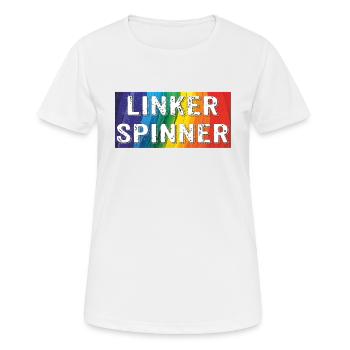 LINKER SPINNER - Frauen T-Shirt atmungsaktiv - Weiß - Vorne - AI Model Female 172 dark (172cm)