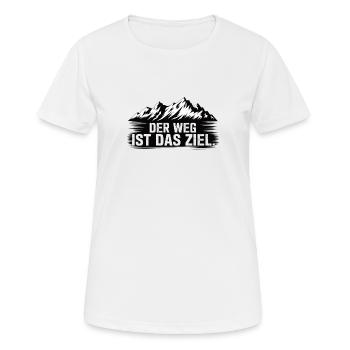 Der Weg ist das Ziel - Frauen T-Shirt atmungsaktiv - Weiß - Vorne - AI Model Female 172 dark (172cm)