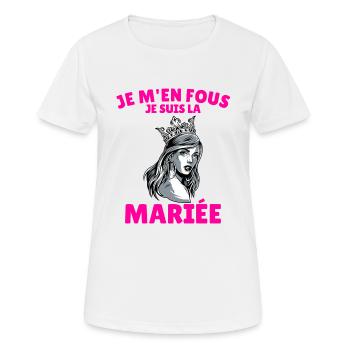Future Mariée EVJF Enterrement Vie Jeune Fille - T-shirt respirant Femme - blanc - Devant - AI Model Female 172 dark (172cm)