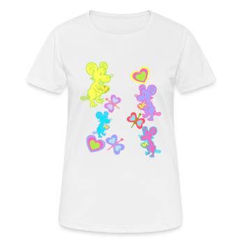 Maus Mäuse Retro Vintage old school Kinder - Frauen T-Shirt atmungsaktiv - Weiß - Vorne - AI Model Female 172 dark (172cm)