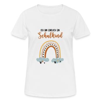 Schulkind Schülerin Einschulung Schulanfang Schule - Frauen T-Shirt atmungsaktiv - Weiß - Vorne - AI Model Female 172 dark (172cm)