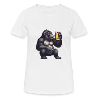 Bière Gorilla Pixel - T-shirt respirant Femme - blanc - Devant - AI Model Female 172 dark (172cm)