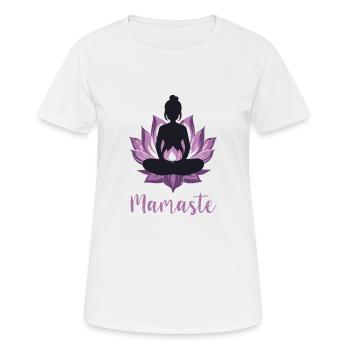 Pregnant Yoga Mom Pregnancy Namaste Baby - Women's Breathable T-Shirt - white - Front - AI Model Female 172 dark (172cm)