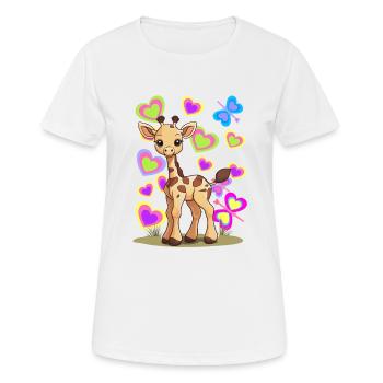Giraffe Giraffen Kind Kinder - Frauen T-Shirt atmungsaktiv - Weiß - Vorne - AI Model Female 172 dark (172cm)