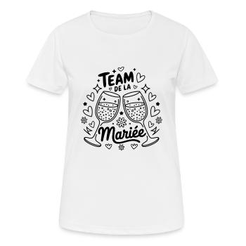 Femme équipe de la mariée pour un EVJF Team Mariée - T-shirt respirant Femme - blanc - Devant - AI Model Female 172 dark (172cm)