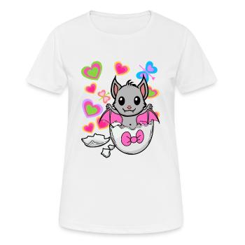 Fledermaus Eierschale Geburt Ei Kinder Kind - Frauen T-Shirt atmungsaktiv - Weiß - Vorne - AI Model Female 172 dark (172cm)