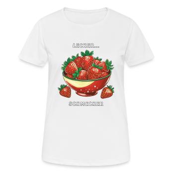 ÉCORCE DE FRAISE DÉLICIEUX DÉGUSTATEUR - T-shirt respirant Femme - blanc - Devant - AI Model Female 172 dark (172cm)