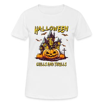 HALLOWEEN CHILLS AND THRILLS - Frauen T-Shirt atmungsaktiv - Weiß - Vorne - AI Model Female 172 dark (172cm)