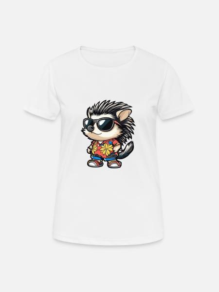 Hedgehog Comic Funny Summer - Women's Breathable T-Shirt - white