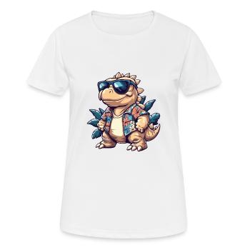 Dinosaur stegosaurus summer - Women's Breathable T-Shirt - white - Front - AI Model Female 172 dark (172cm)