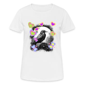 Nature Mystique Printemps Oiseau Corbeau Corbeau Enfants - T-shirt respirant Femme - blanc - Devant - AI Model Female 172 dark (172cm)