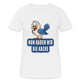 NUN HABEN WIR DIE KACKE - Frauen T-Shirt atmungsaktiv - Weiß - Vorne - AI Model Female 172 dark (172cm)