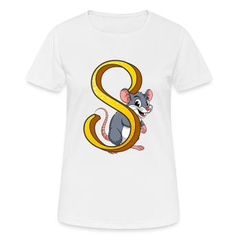 LETTRE S - T-shirt respirant Femme - blanc - Devant - AI Model Female 172 dark (172cm)