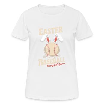 Baseball mit Hasenohren Oster Design - Frauen T-Shirt atmungsaktiv - Weiß - Vorne - AI Model Female 172 dark (172cm)