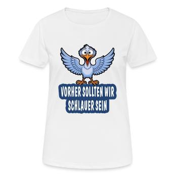 AVANT CELA, NOUS DEVRIONS ÊTRE PLUS INTELLIGENTS - T-shirt respirant Femme - blanc - Devant - AI Model Female 172 dark (172cm)