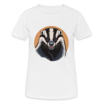 Wütender Dachs Wild Honig Tier Furchtlos Heftig - Frauen T-Shirt atmungsaktiv - Weiß - Vorne - AI Model Female 172 dark (172cm)