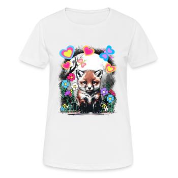 Printemps Rétro Renards Renards Début de printemps - T-shirt respirant Femme - blanc - Devant - AI Model Female 172 dark (172cm)