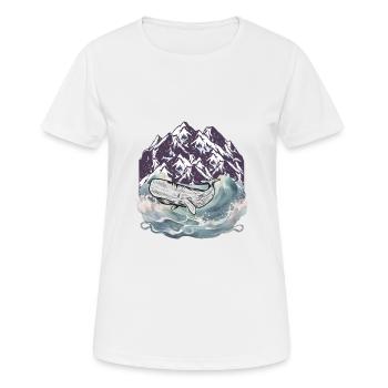 Mammifère marin Baleine Poisson Mer - T-shirt respirant Femme - blanc - Devant - AI Model Female 172 dark (172cm)