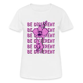 BE DIFFERENT - Orchidee Blumenliebe Positivität - Frauen T-Shirt atmungsaktiv - Weiß - Vorne - AI Model Female 172 dark (172cm)