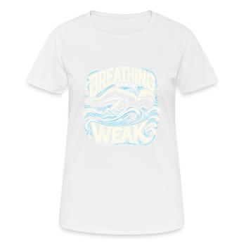 Atmen ist für die Schwachen - Frauen T-Shirt atmungsaktiv - Weiß - Vorne - AI Model Female 172 dark (172cm)
