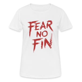 FEAR NO FIN - Women's Breathable T-Shirt - white - Front - AI Model Female 172 dark (172cm)