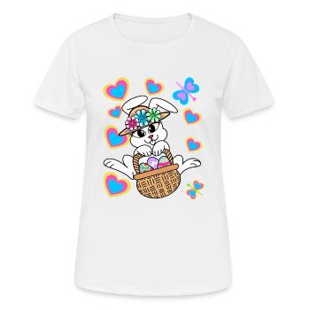 Lapin de Pâques Oeufs de lapin de Pâques Oeufs de Pâques - T-shirt respirant Femme - blanc - Devant - AI Model Female 172 dark (172cm)