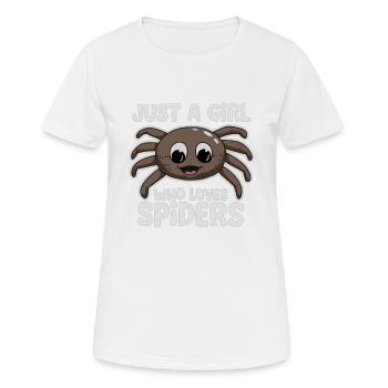 Une fille qui aime les spders jumpingspider evertebr juste - T-shirt respirant Femme - blanc - Devant - AI Model Female 172 dark (172cm)