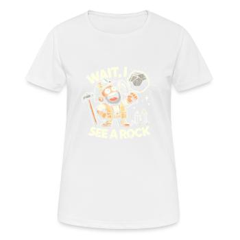 Warte, ich sehe einen Felsen - Frauen T-Shirt atmungsaktiv - Weiß - Vorne - AI Model Female 172 dark (172cm)