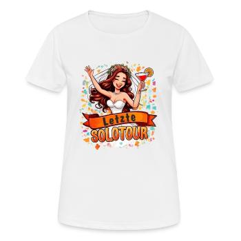 Mariée Dernière SOLOTOUR.png - T-shirt respirant Femme - blanc - Devant - AI Model Female 172 dark (172cm)
