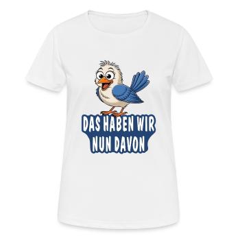 C’EST CE QUE NOUS EN TIRONS MAINTENANT - T-shirt respirant Femme - blanc - Devant - AI Model Female 172 dark (172cm)