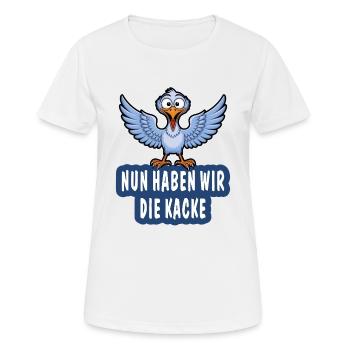 NUN HABEN WIR DIE KACKE - Frauen T-Shirt atmungsaktiv - Weiß - Vorne - AI Model Female 172 dark (172cm)