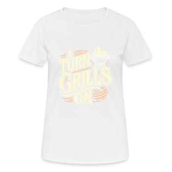 Ich schalte Grills ein - Frauen T-Shirt atmungsaktiv - Weiß - Vorne - AI Model Female 172 dark (172cm)